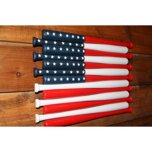 American flag made with 13 pieces 30 & 18 inch wood baseball bat
